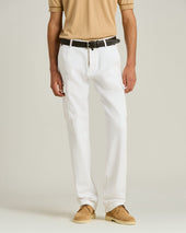 STRETCH COTTON TROUSERS IN WHITE