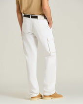 STRETCH COTTON TROUSERS IN WHITE