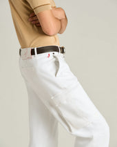 STRETCH COTTON TROUSERS IN WHITE