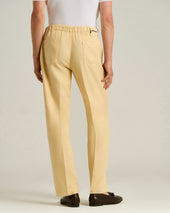 LINEN AND COTTON BLEND TROUSERS