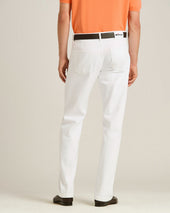 WHITE STRETCH COTTON FIVE-POCKET TROUSERS