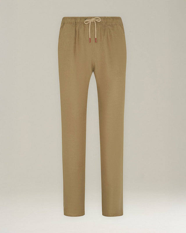 LINEN COMFORT-FIT PULL-ON TROUSERS