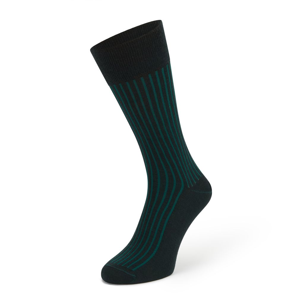 Stockton Dark Green Ribbed Wool Socks