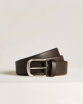 CALFSKIN BELT DARK BROWN CALFSKIN LEATHER