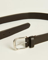 CALFSKIN BELT DARK BROWN CALFSKIN LEATHER