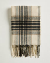 CREAM PLAID SCARF IN PURE CASHMERE