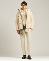 CREAM PLAID SCARF IN PURE CASHMERE