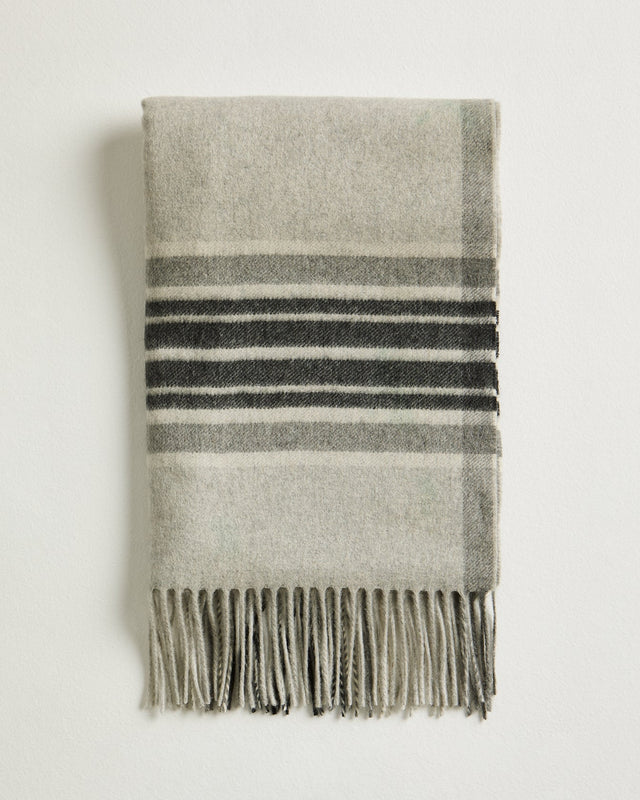 PURE CASHMERE WHITE AND GREY SCARF