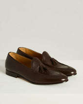 CALFSKIN TASSEL LOAFER DARK BROWN