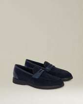 Leather Loafer With Crocodile Leather Inserts