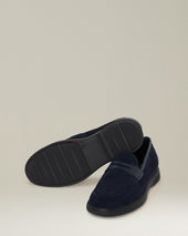 Leather Loafer With Crocodile Leather Inserts