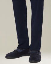 Leather Loafer With Crocodile Leather Inserts