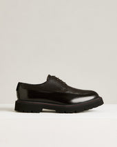 Dark Brown Deerskin And Calfskin Lace Up Shoe