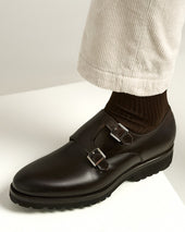 Coffee New Boston Calfskin Derby Shoes