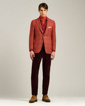 DERBY IN CALFSKIN SUEDE WITH BROGUED FLOWER PATTERN CAMEL