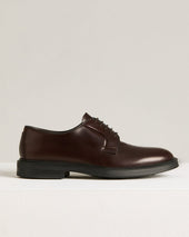 DERBY IN SMOOTH CALFSKIN BORDEAUX WITH RUBBER SOLE