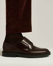 DERBY IN SMOOTH CALFSKIN BORDEAUX WITH RUBBER SOLE