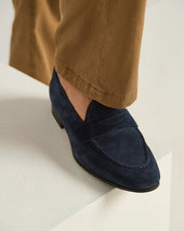 SUEDE LOAFERS OCEAN BLUE CALFSKIN