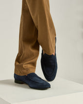 SUEDE LOAFERS OCEAN BLUE CALFSKIN