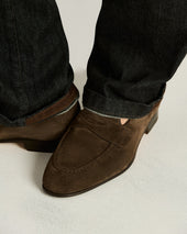 SUEDE LOAFERS DARK BROWN CALFSKIN