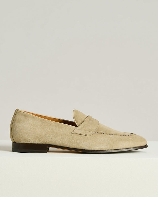 SUEDE LOAFERS LIGHT BEIGE CALFSKIN