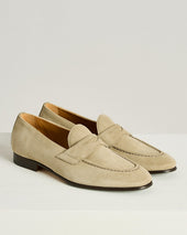 SUEDE LOAFERS LIGHT BEIGE CALFSKIN