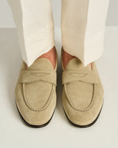 SUEDE LOAFERS LIGHT BEIGE CALFSKIN