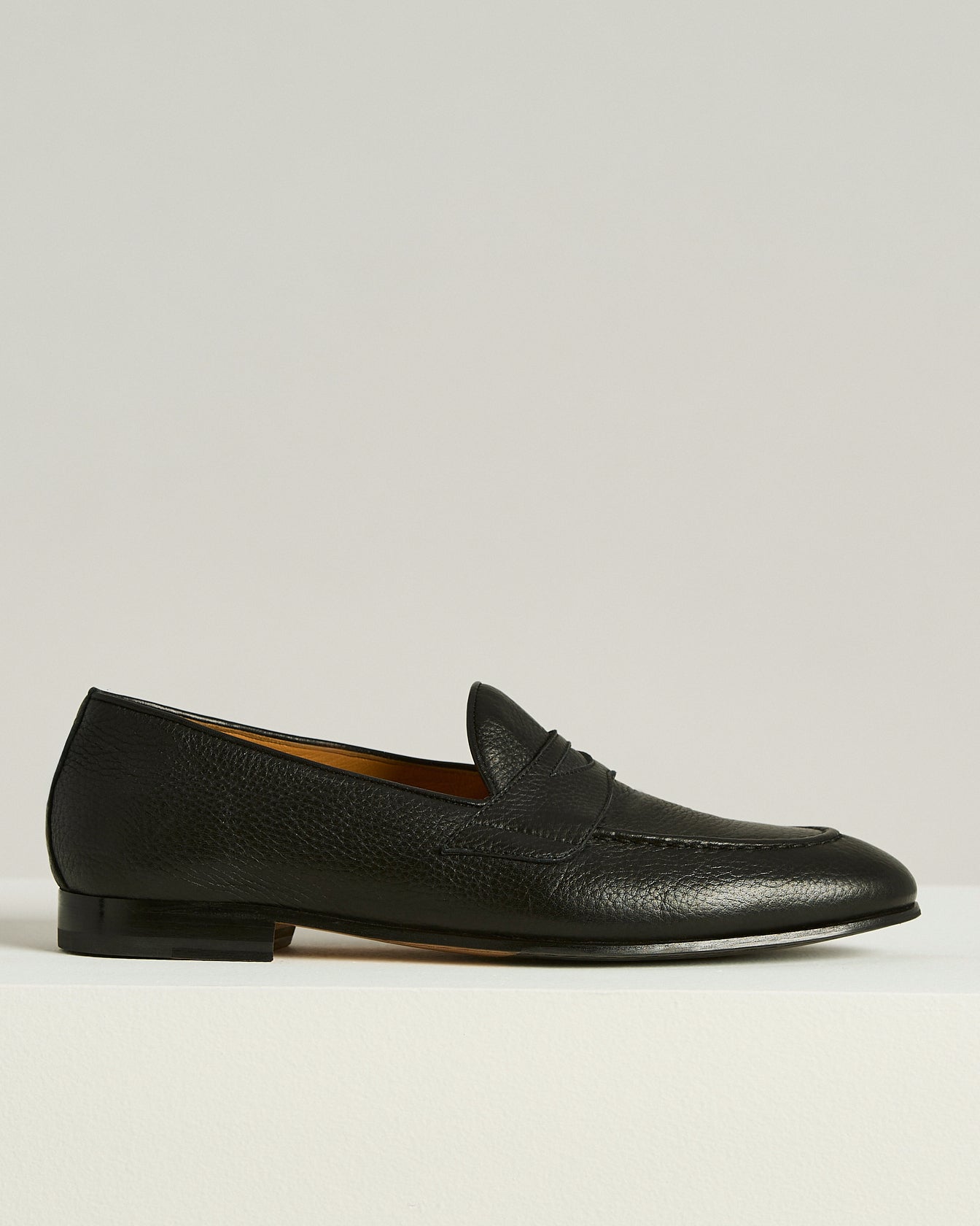 GRAINED DEERSKIN LOAFERS BLACK