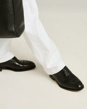 LEATHER LACE-UP SHOE BLACK CALFSKIN