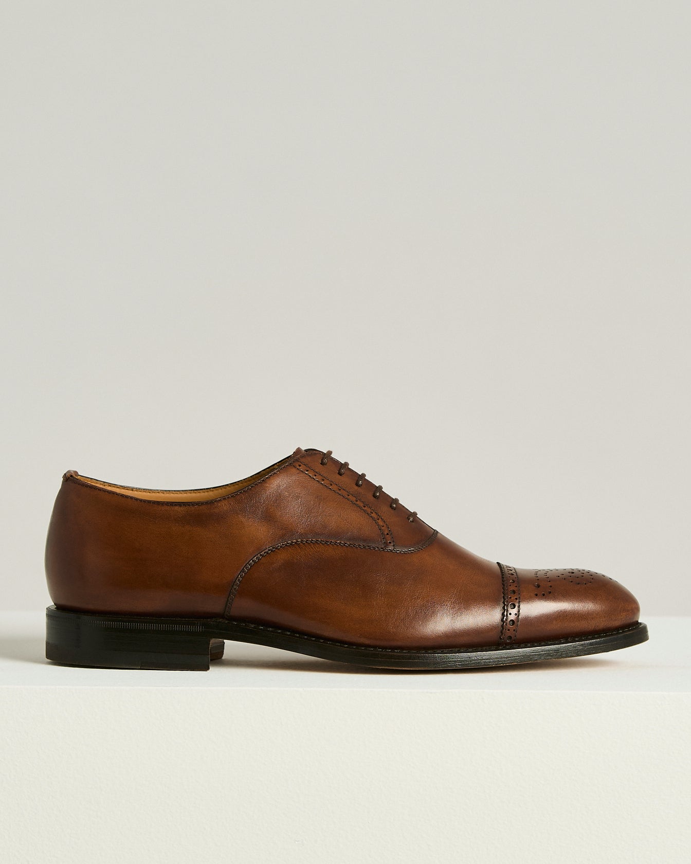 Leather Lace Up Shoe Dark Brown Calfskin