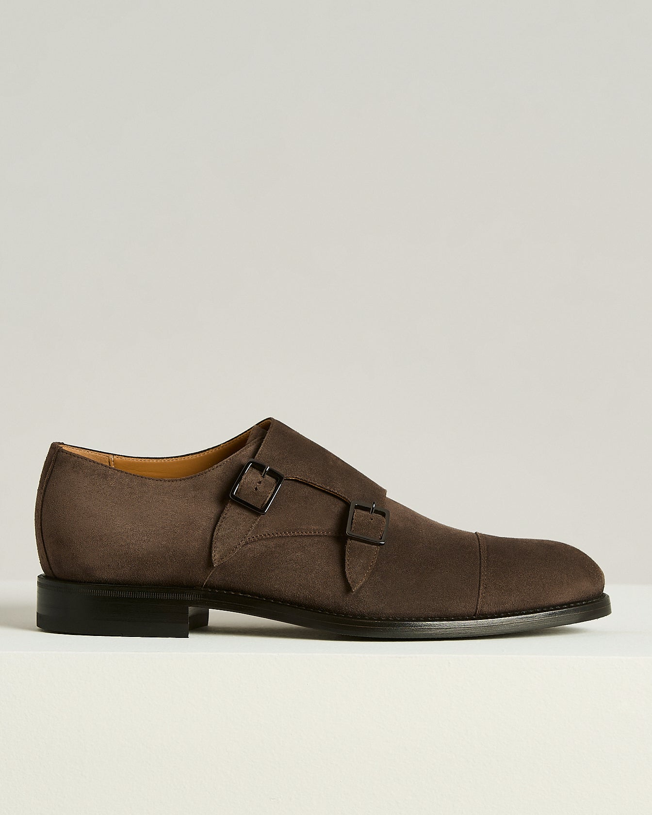 Leather Dark Brown Shoe With Buckle