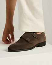 Leather Dark Brown Shoe With Buckle