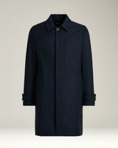 OVERCOAT IN NAVY WOOL AND CASHMERE BLEND