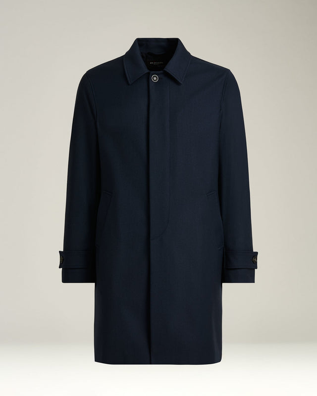 OVERCOAT IN NAVY WOOL AND CASHMERE BLEND