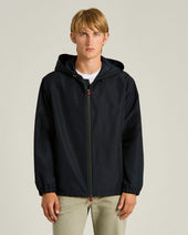 Hooded Technical Fabric Jacket In Blue