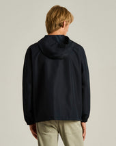 Hooded Technical Fabric Jacket In Blue