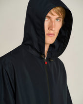 Hooded Technical Fabric Jacket In Blue