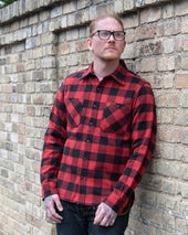 Ultra Heavy Flannel Buffalo Check Work Shirt - Red/Black