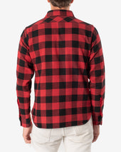 Ultra Heavy Flannel Buffalo Check Work Shirt - Red/Black