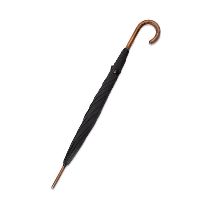 Solid Maple Frame Umbrella in Black