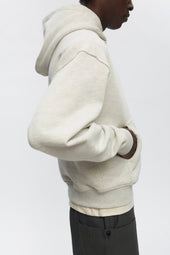 Unisex French Terry Hoodie in Oat Melange
