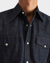 Chemise Western En De Coton Selvedge Brut