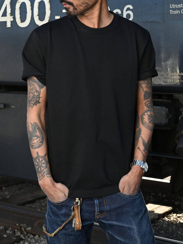 Black Heavyweight Knit T-Shirt – 11oz
