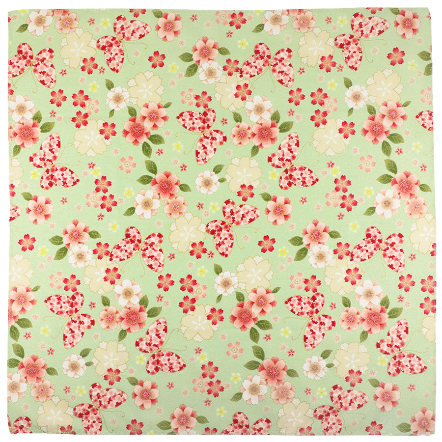 Kimono Motif Cotton Handkerchief Pistacchio