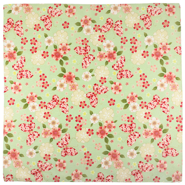 Kimono Motif Cotton Handkerchief - Pistacchio