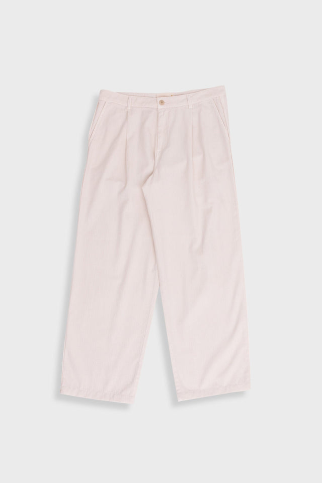 Wide Fit Trouser - Pumice Herringbone