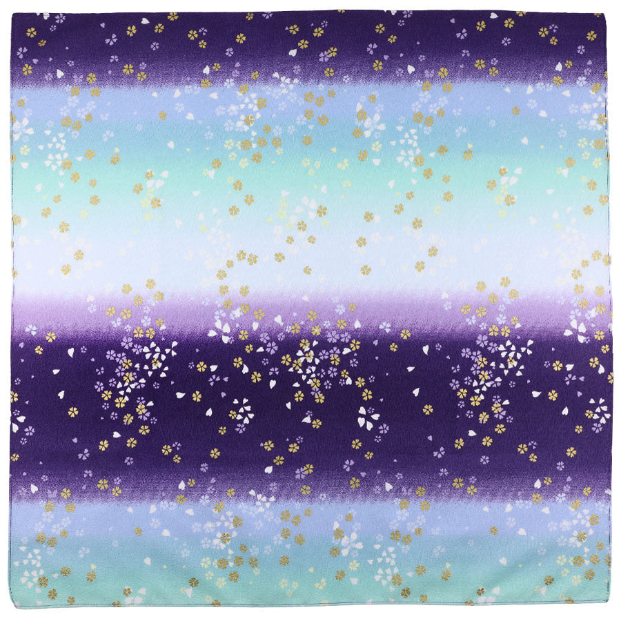 Kimono Motif Cotton Handkerchief Purple