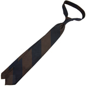 Block Stripe Grenadine Garza Fina Silk Tie Navy