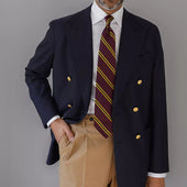 Repp Stripe Silk Tie Hand Rolled