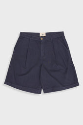 Wide Fit Short - Soft Navy Herringbone